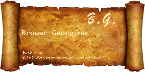 Broser Georgina névjegykártya